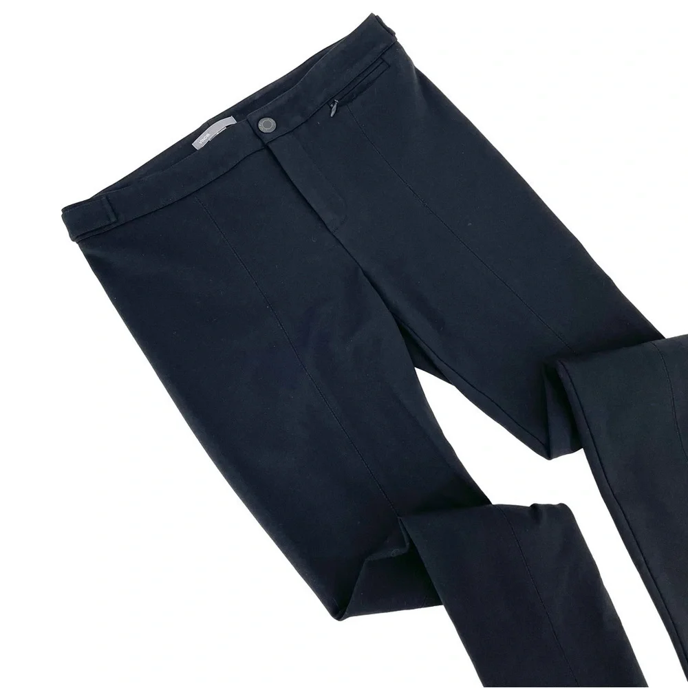 VINCE Black Ankle Zip Fly Double Button Pull On Stretchy Knit Work Career Pants